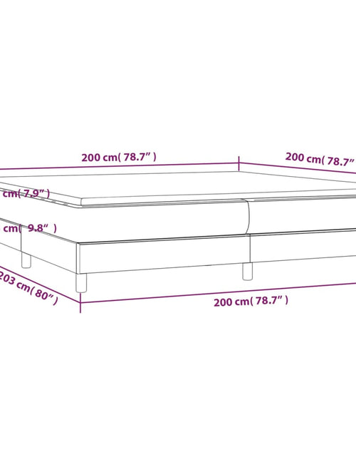 Încărcați imaginea în vizualizatorul Galerie, Pat box spring cu saltea, gri închis, 200x200 cm, textil - Lando
