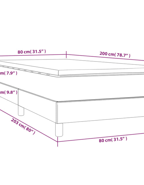 Загрузите изображение в средство просмотра галереи, Pat box spring cu saltea, negru, 80x200 cm, piele ecologică - Lando
