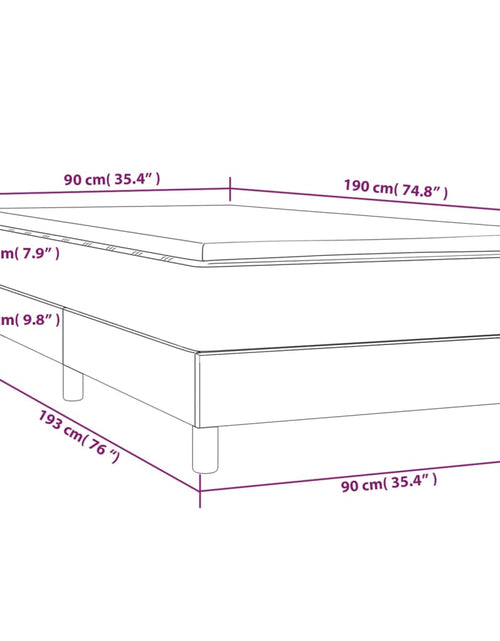 Загрузите изображение в средство просмотра галереи, Pat box spring cu saltea, alb, 90x190 cm, piele ecologică - Lando
