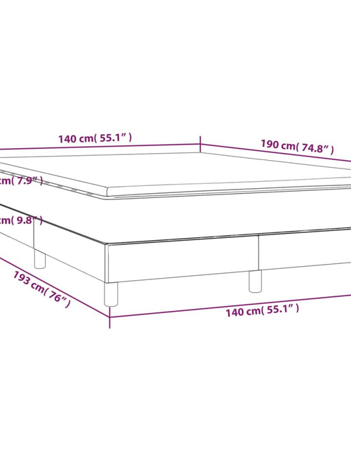 Загрузите изображение в средство просмотра галереи, Pat box spring cu saltea, negru, 140x190 cm, piele ecologică - Lando
