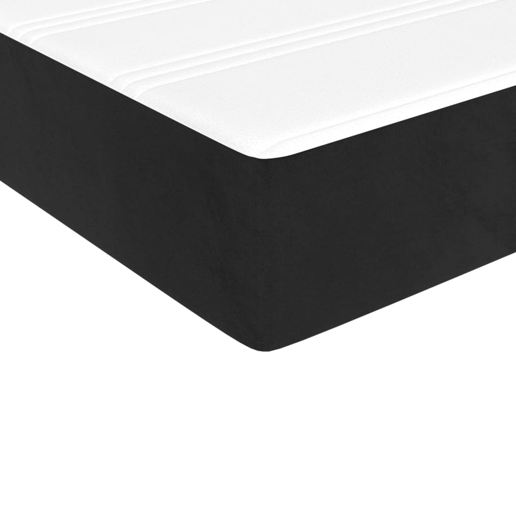 Pat box spring cu saltea, negru, 80x200 cm, catifea - Lando