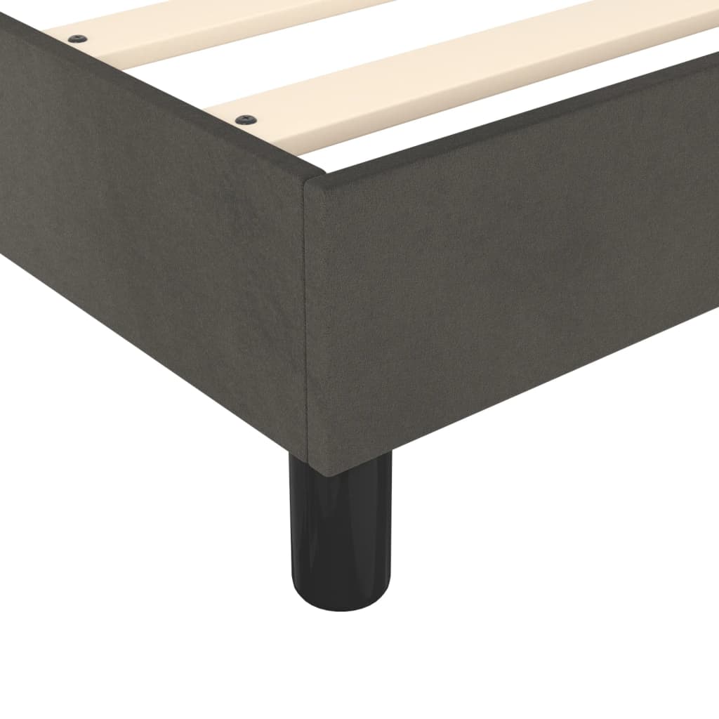 Pat box spring cu saltea, gri închis, 90x190 cm, catifea - Lando