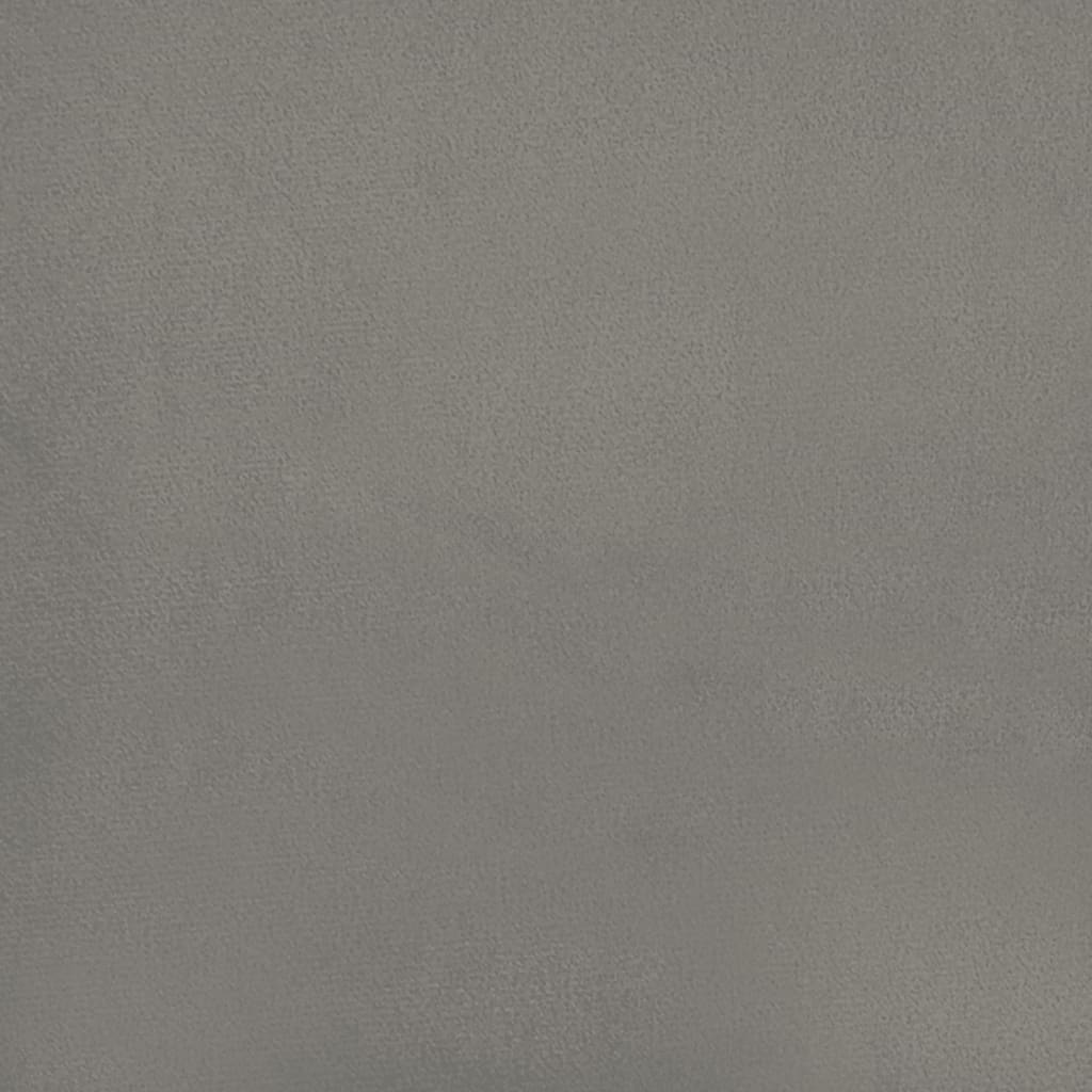 Pat box spring cu saltea, gri deschis, 100x200 cm, catifea - Lando