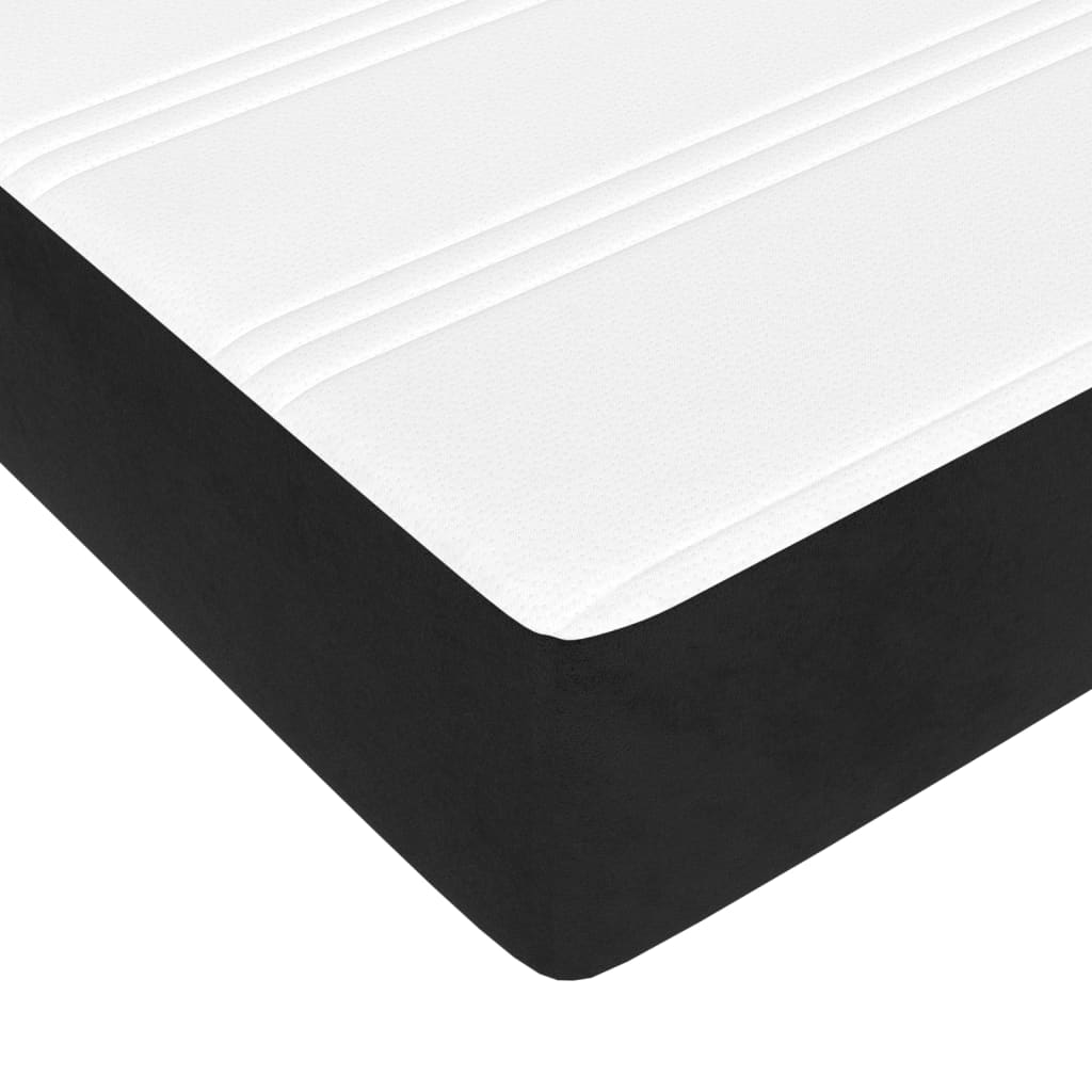 Pat box spring cu saltea, negru, 120x200 cm, catifea - Lando