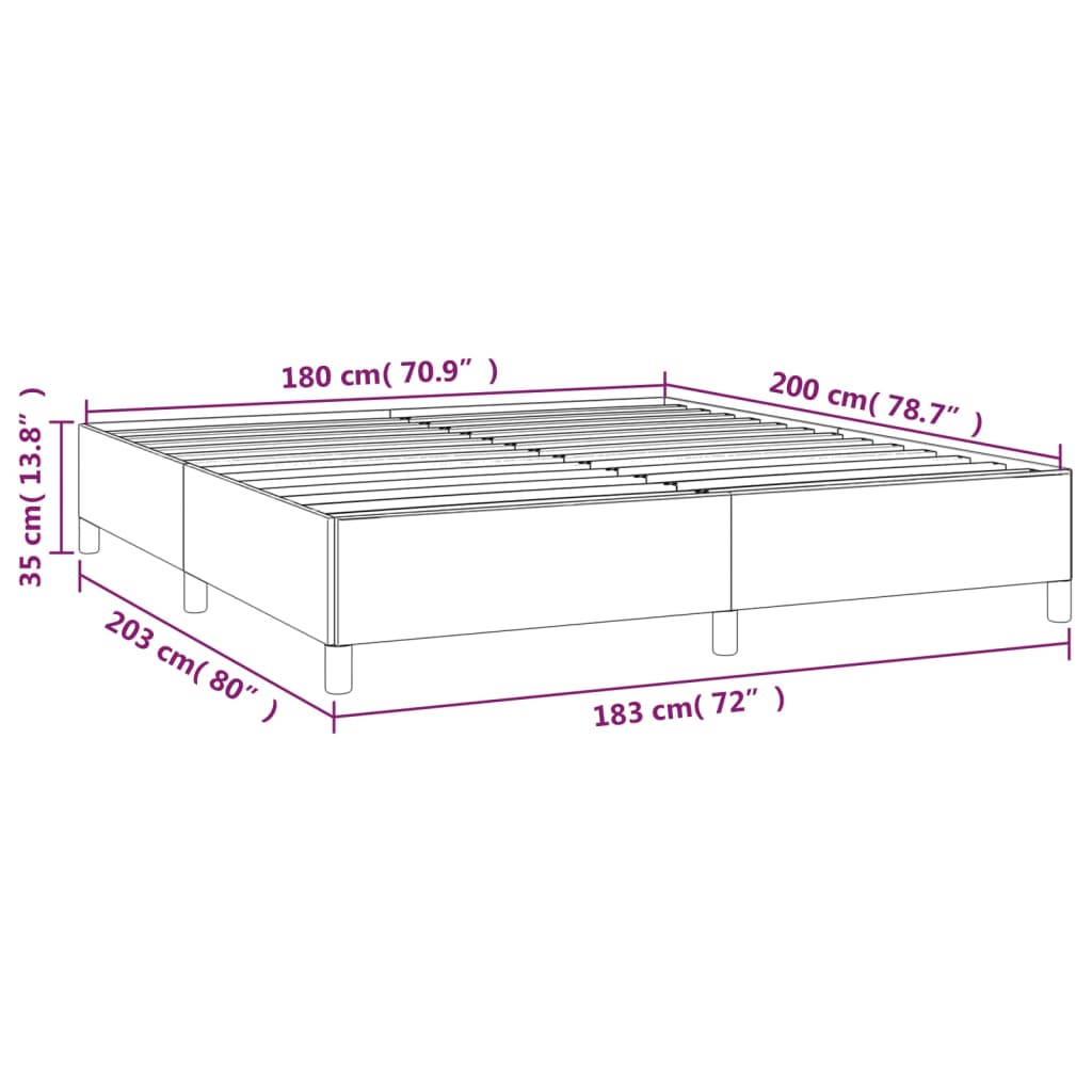 Pat box spring cu saltea, gri închis, 180x200 cm, textil - Lando