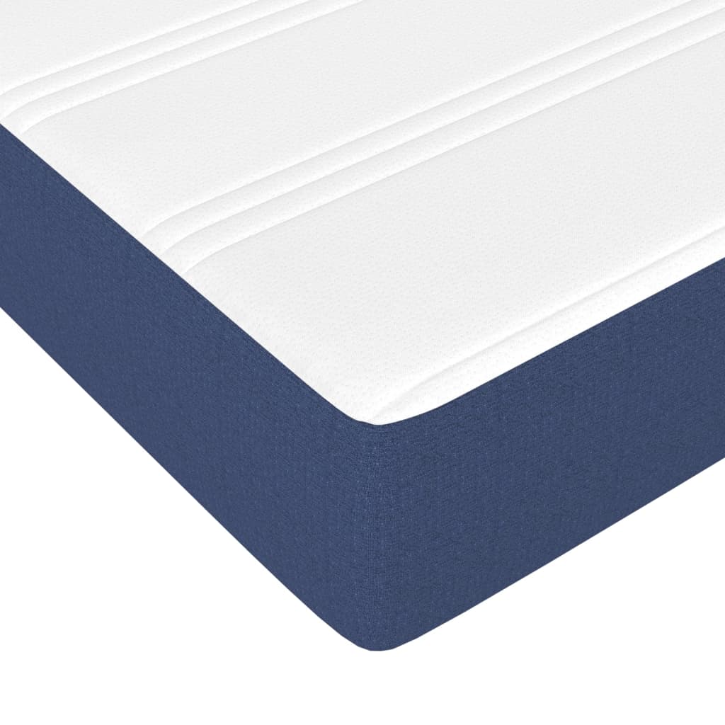Pat box spring cu saltea, albastru, 180x200 cm, material textil - Lando