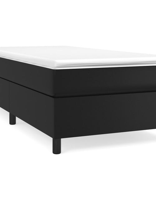 Încărcați imaginea în vizualizatorul Galerie, Pat box spring cu saltea, negru, 90x190 cm, piele ecologică - Lando
