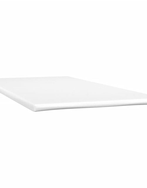 Încărcați imaginea în vizualizatorul Galerie, Pat box spring cu saltea, alb, 90x200 cm, piele ecologică - Lando
