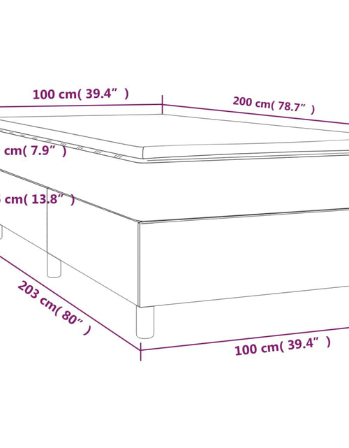 Загрузите изображение в средство просмотра галереи, Pat box spring cu saltea, negru, 100x200 cm, piele ecologică - Lando
