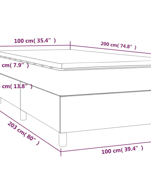 Загрузите изображение в средство просмотра галереи, Pat box spring cu saltea, verde închis, 100x200 cm, catifea - Lando
