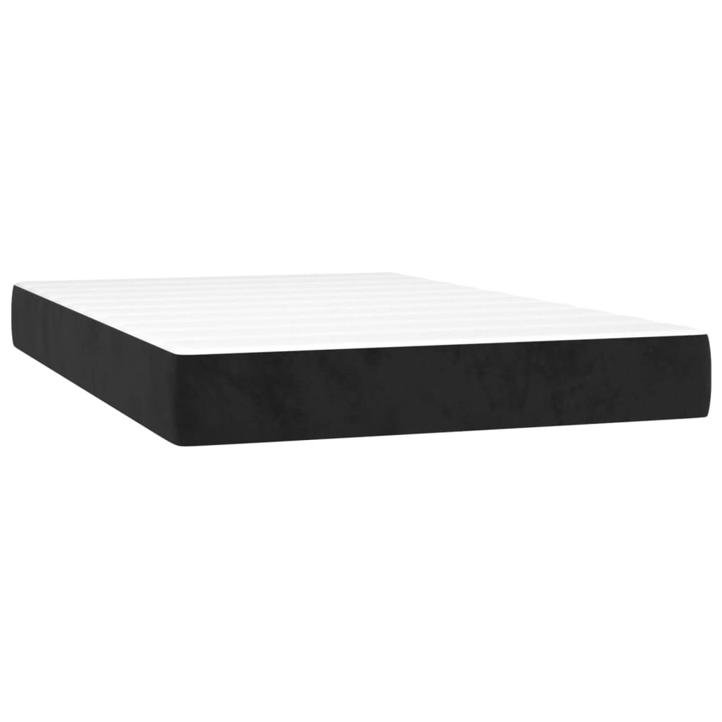 Pat box spring cu saltea, negru, 120x200 cm, catifea - Lando