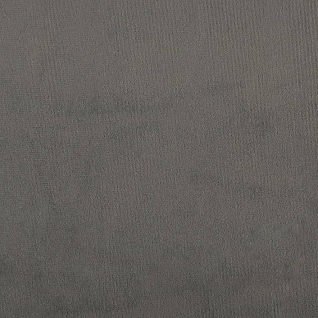 Pat box spring cu saltea, gri închis, 200x200 cm, catifea - Lando