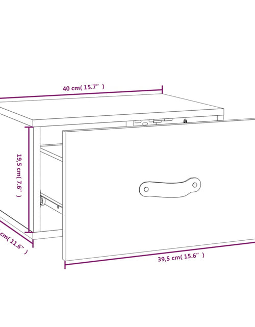 Încărcați imaginea în vizualizatorul Galerie, Noptieră de perete, 40x29,5x22 cm
