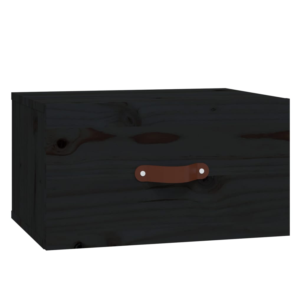 Noptiere de perete, 2 buc., negru, 40x29,5x22 cm - Lando