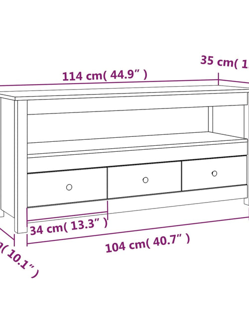 Загрузите изображение в средство просмотра галереи, Comodă TV, alb, 114x35x52 cm, lemn masiv de pin Lando - Lando
