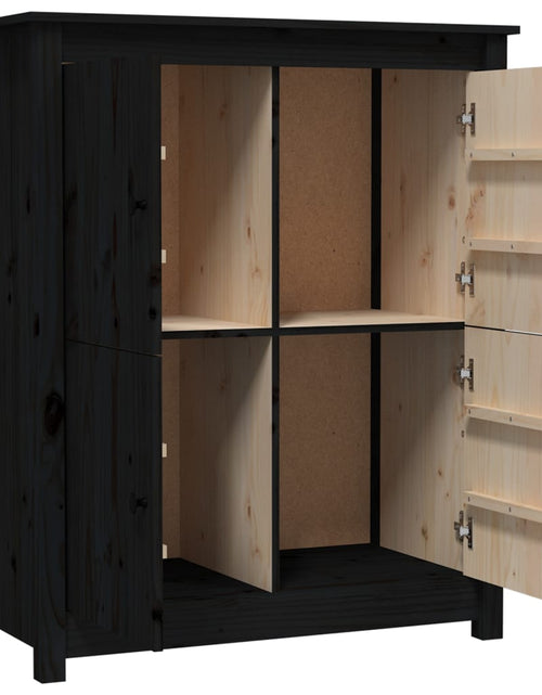 Загрузите изображение в средство просмотра галереи, Servantă, negru, 83x41,5x100 cm, lemn masiv de pin Lando - Lando
