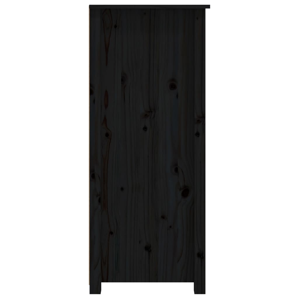 Servantă, negru, 83x41,5x100 cm, lemn masiv de pin Lando - Lando