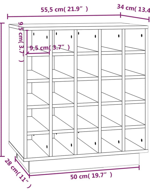 Încărcați imaginea în vizualizatorul Galerie, Dulap de vinuri, 55,5x34x61 cm, lemn masiv de pin - Lando
