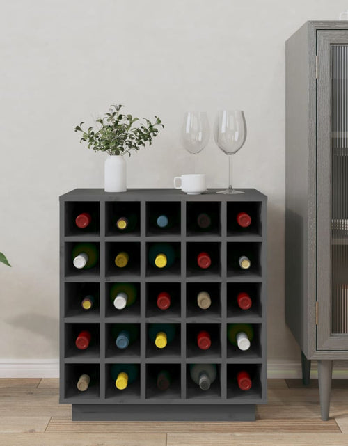 Încărcați imaginea în vizualizatorul Galerie, Dulap de vinuri, gri, 55,5x34x61 cm, lemn masiv de pin - Lando
