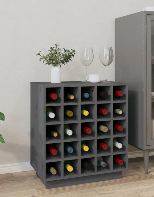 Încărcați imaginea în vizualizatorul Galerie, Dulap de vinuri, gri, 55,5x34x61 cm, lemn masiv de pin - Lando
