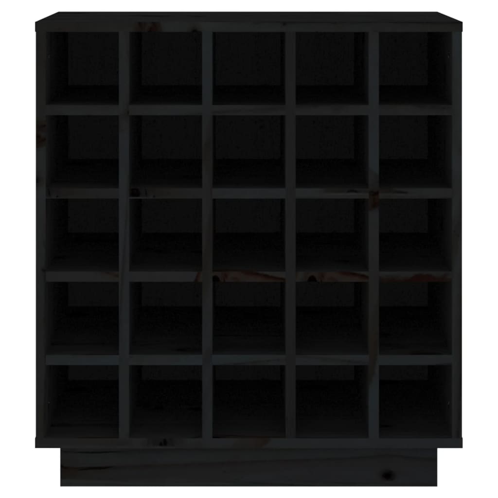 Dulap de vinuri, negru, 55,5x34x61 cm, lemn masiv de pin - Lando