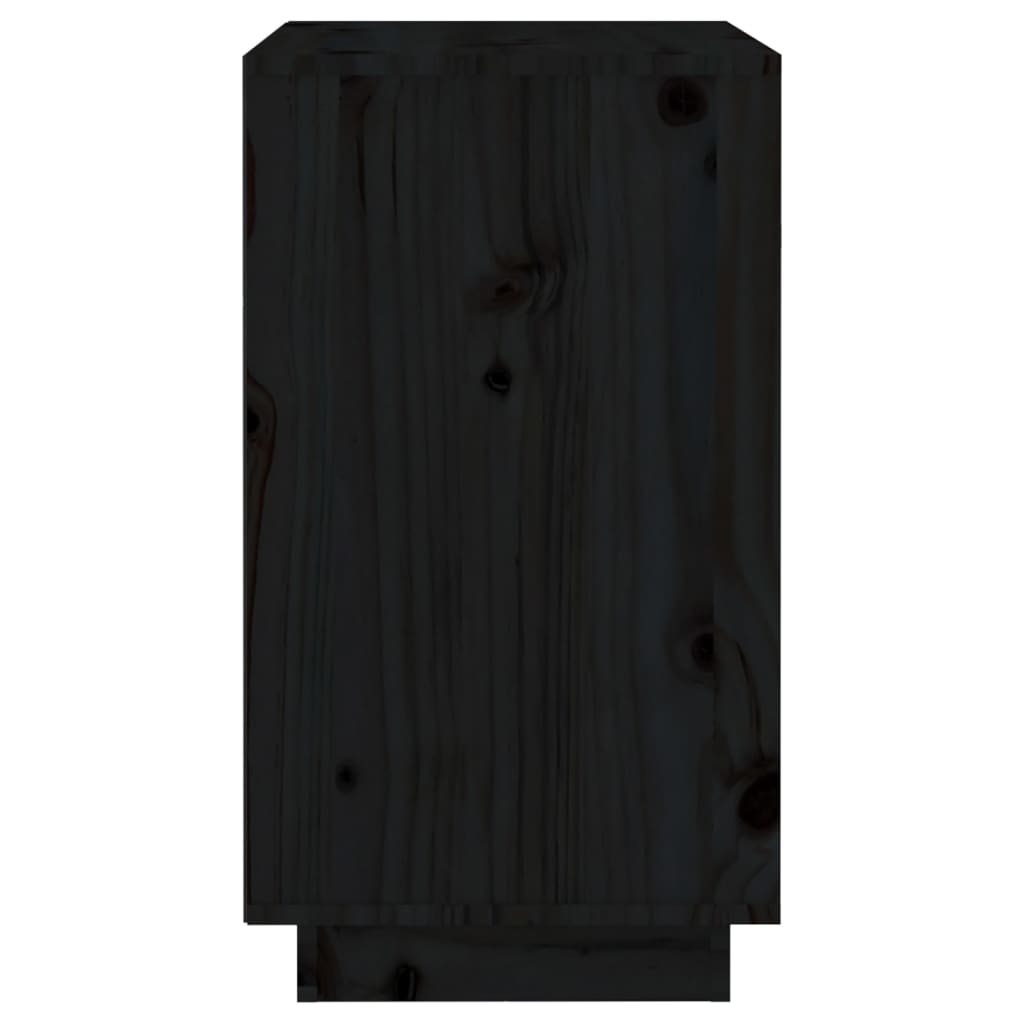 Dulap de vinuri, negru, 55,5x34x61 cm, lemn masiv de pin - Lando