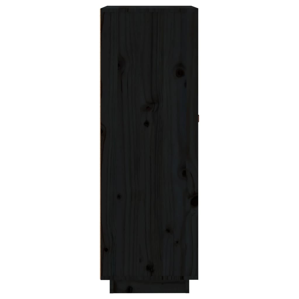 Dulap de vinuri, negru, 45x34x100 cm, lemn masiv de pin - Lando