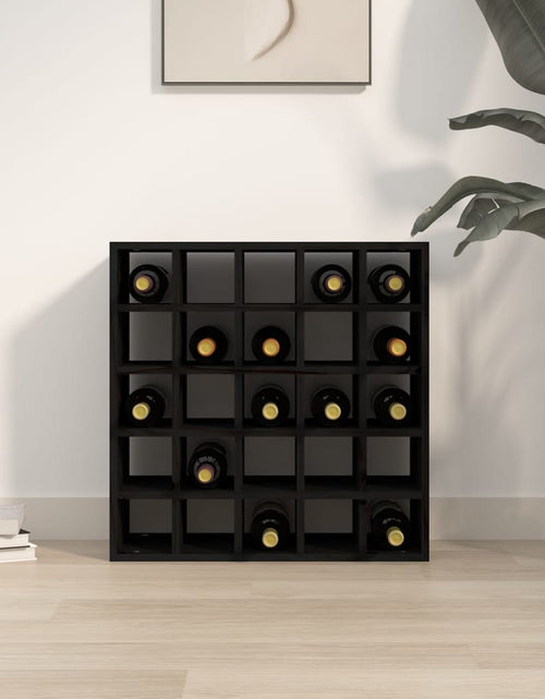 Încărcați imaginea în vizualizatorul Galerie, Dulap de vinuri, negru, 56x25x56 cm, lemn masiv de pin - Lando
