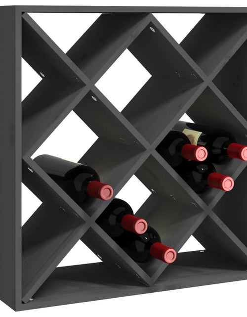 Încărcați imaginea în vizualizatorul Galerie, Dulap de vinuri, gri, 62x25x62 cm, lemn masiv de pin - Lando
