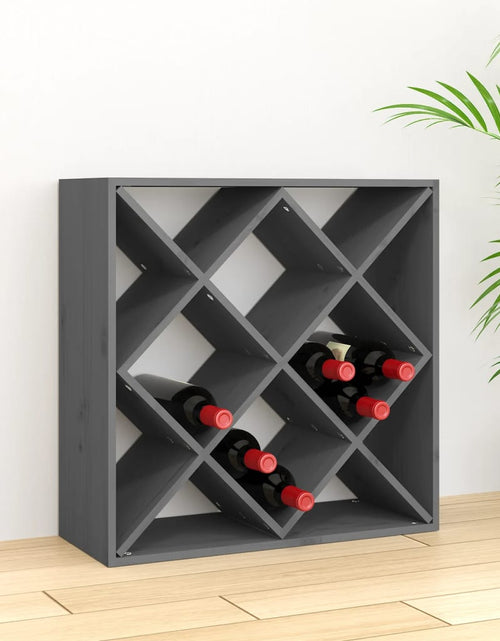 Încărcați imaginea în vizualizatorul Galerie, Dulap de vinuri, gri, 62x25x62 cm, lemn masiv de pin - Lando
