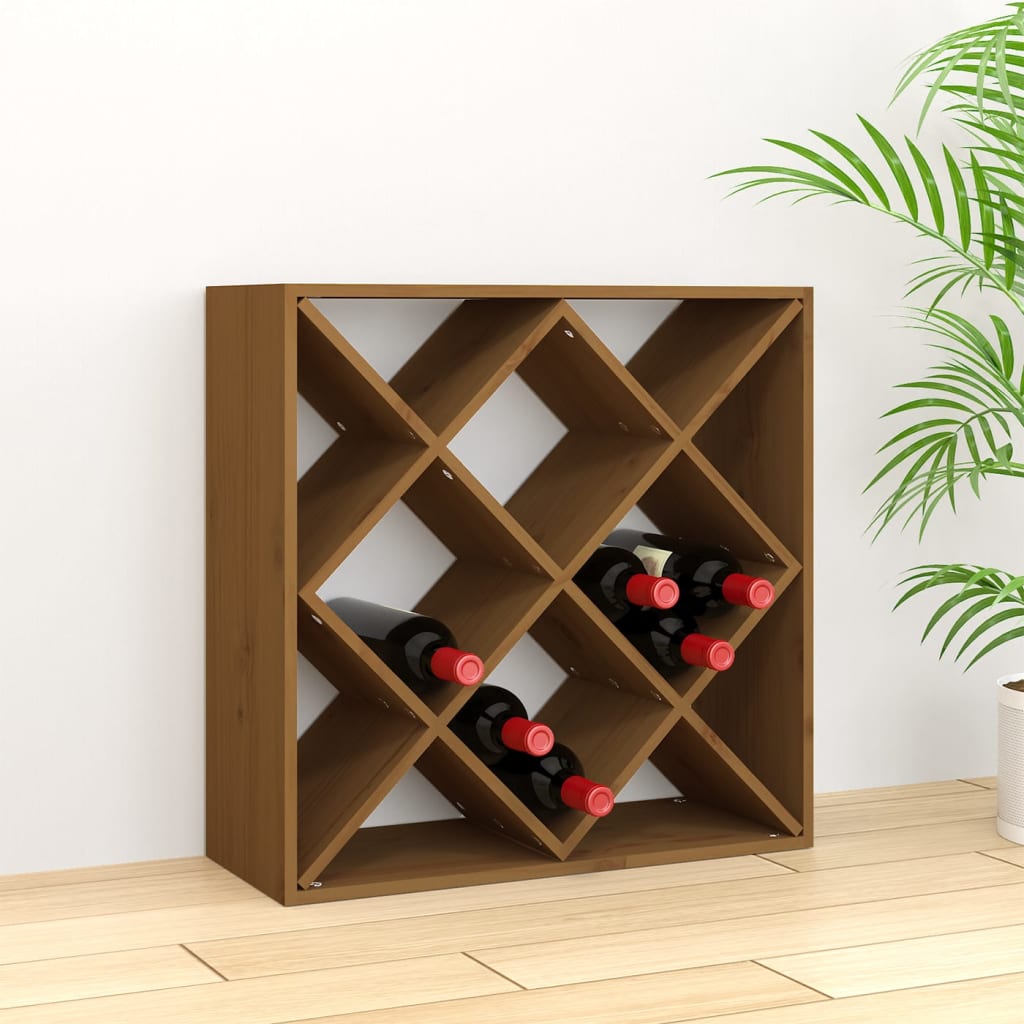 Dulap de vinuri, maro miere, 62x25x62 cm, lemn masiv de pin - Lando