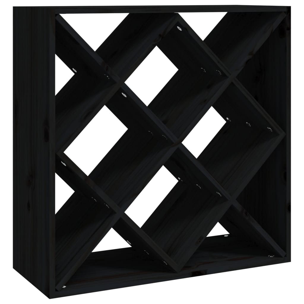 Dulap de vinuri, negru, 62x25x62 cm, lemn masiv de pin - Lando
