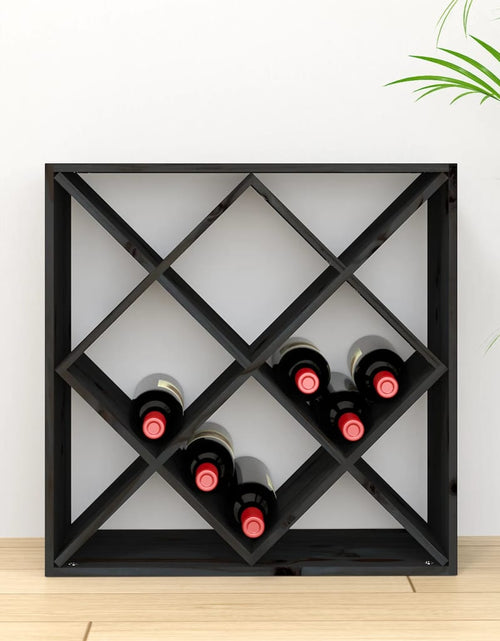 Încărcați imaginea în vizualizatorul Galerie, Dulap de vinuri, negru, 62x25x62 cm, lemn masiv de pin - Lando
