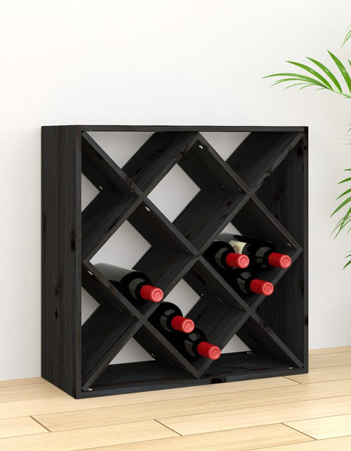 Загрузите изображение в средство просмотра галереи, Dulap de vinuri, negru, 62x25x62 cm, lemn masiv de pin - Lando
