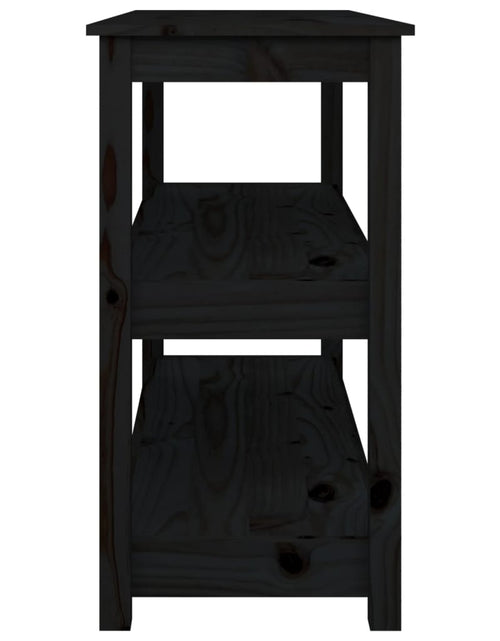 Загрузите изображение в средство просмотра галереи, Masă consolă, negru, 110x40x74 cm, lemn masiv de pin Lando - Lando
