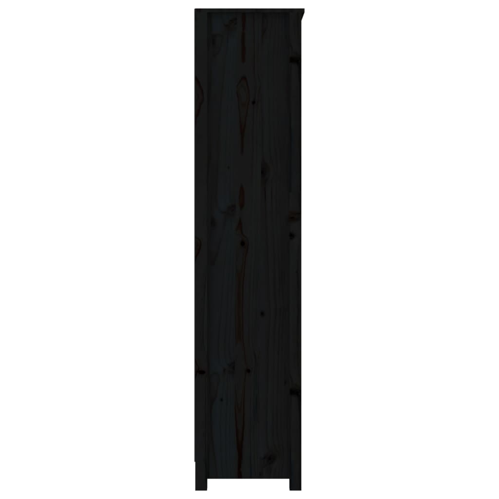 Bibliotecă, negru, 80x35x154 cm, lemn masiv de pin Lando - Lando
