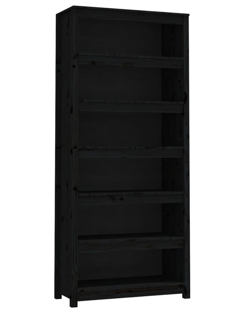 Încărcați imaginea în vizualizatorul Galerie, Bibliotecă, negru, 80x35x183 cm, lemn masiv de pin Lando - Lando
