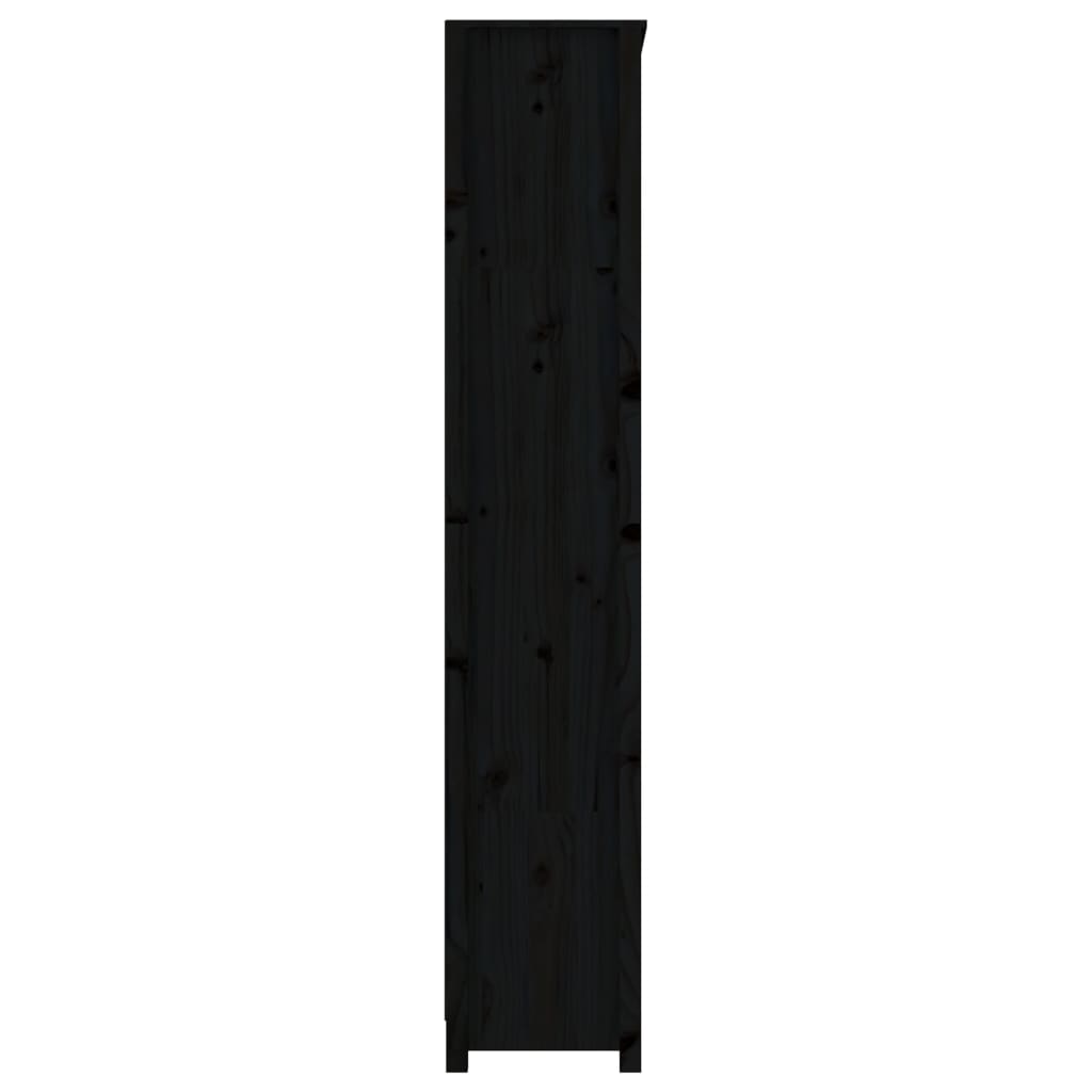 Bibliotecă, negru, 80x35x183 cm, lemn masiv de pin Lando - Lando