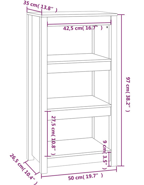 Încărcați imaginea în vizualizatorul Galerie, Bibliotecă, alb, 50x35x97 cm, lemn masiv de pin Lando - Lando
