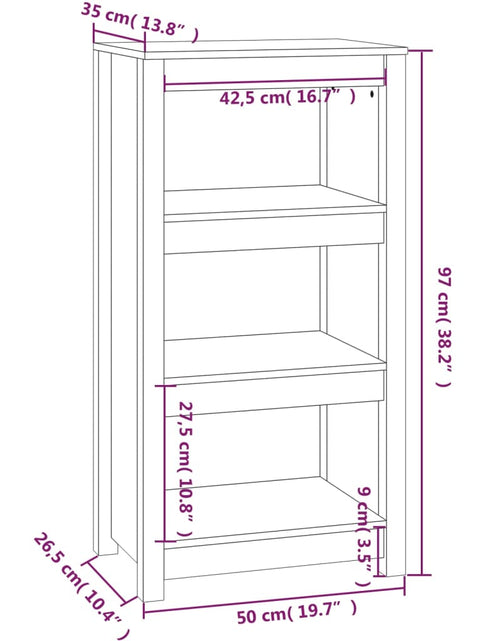 Încărcați imaginea în vizualizatorul Galerie, Bibliotecă, maro miere, 50x35x97 cm, lemn masiv de pin Lando - Lando
