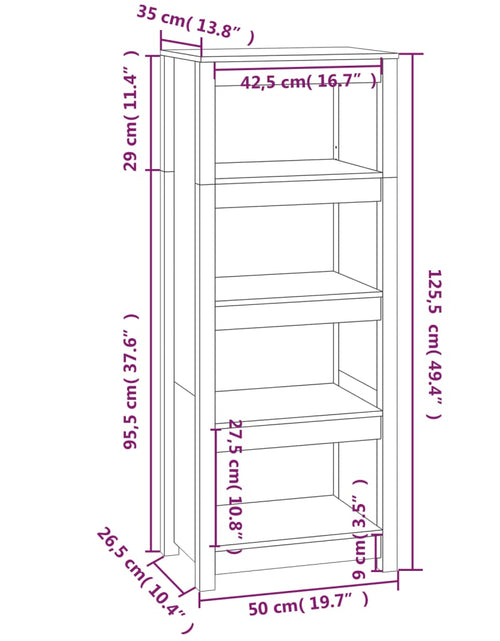 Загрузите изображение в средство просмотра галереи, Bibliotecă, alb, 50x35x125,5 cm, lemn masiv de pin Lando - Lando
