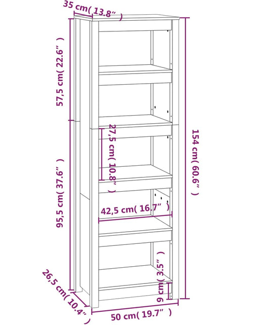 Загрузите изображение в средство просмотра галереи, Bibliotecă, 50x35x154 cm, lemn masiv de pin Lando - Lando
