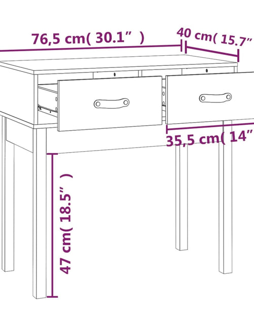 Încărcați imaginea în vizualizatorul Galerie, Masă consolă, alb, 76,5x40x75 cm, lemn masiv de pin Lando - Lando
