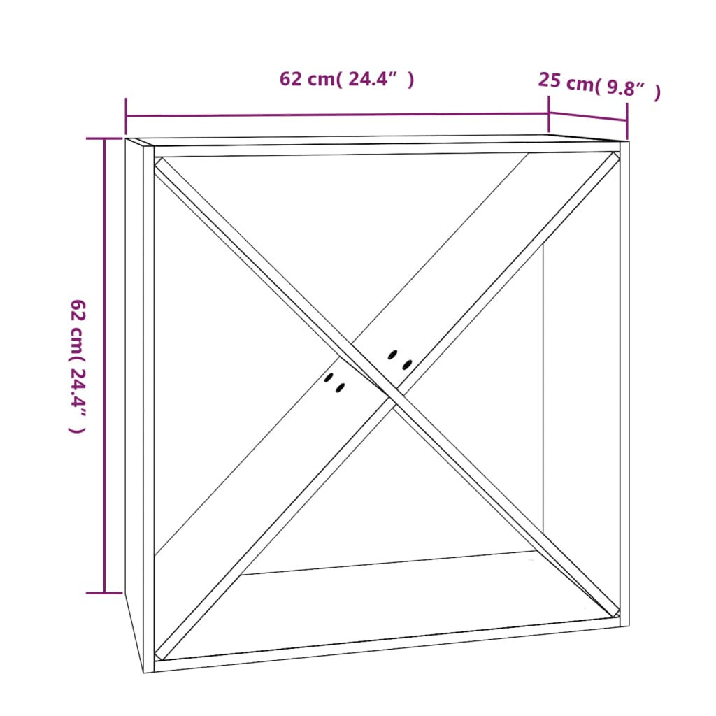 Dulap de vinuri, 62x25x62 cm, lemn masiv de pin - Lando