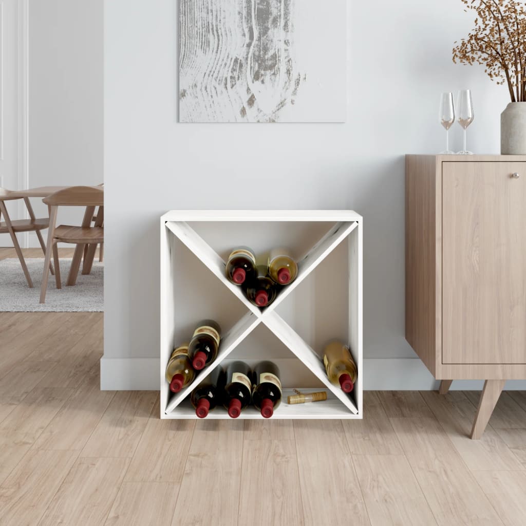 Dulap de vinuri, alb, 62x25x62 cm, lemn masiv de pin - Lando