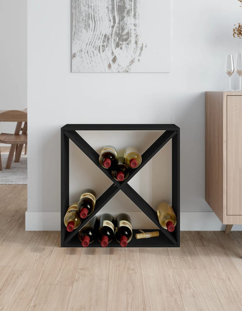 Încărcați imaginea în vizualizatorul Galerie, Dulap de vinuri, negru, 62x25x62 cm, lemn masiv de pin - Lando
