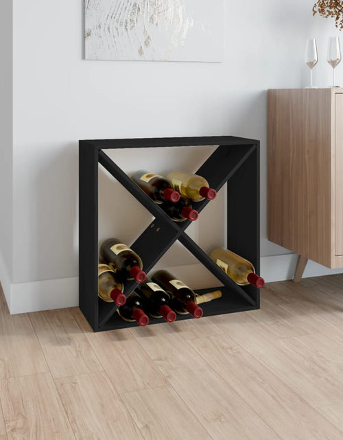 Загрузите изображение в средство просмотра галереи, Dulap de vinuri, negru, 62x25x62 cm, lemn masiv de pin - Lando
