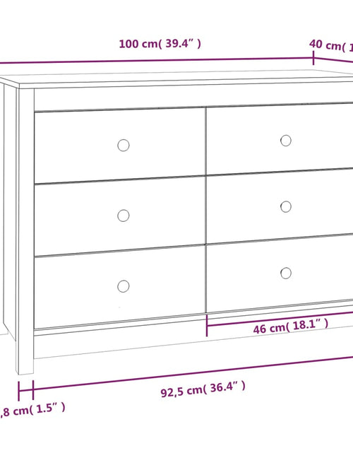 Încărcați imaginea în vizualizatorul Galerie, Dulap lateral, gri, 100x40x72 cm, lemn masiv de pin Lando - Lando
