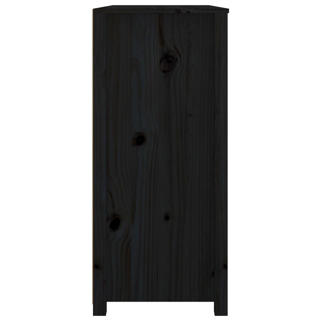 Dulap lateral, negru, 100x40x90 cm, lemn masiv de pin Lando - Lando