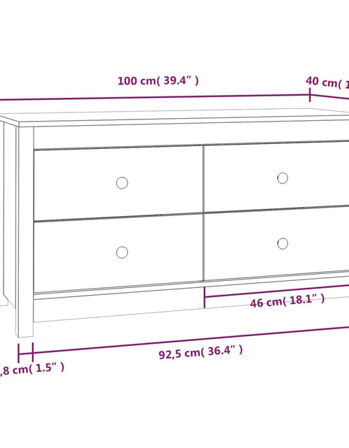 Загрузите изображение в средство просмотра галереи, Dulap lateral, negru, 100x40x54 cm, lemn masiv de pin Lando - Lando
